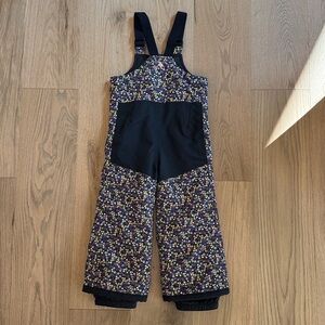 Burton Floral snowpants / overalls with Pink Trim